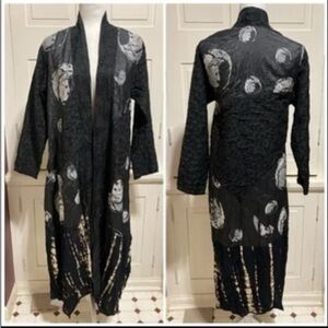 Harubella OOAK Long Boho Tie Dye Long Kimono Jacket Cardigan Moon Print Size S